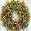 Artificial Flower Wreath Colorful Spring Summer Floral Wreath For Front Door Wall Party Bouquet Wedding Decor Cottage Garlands