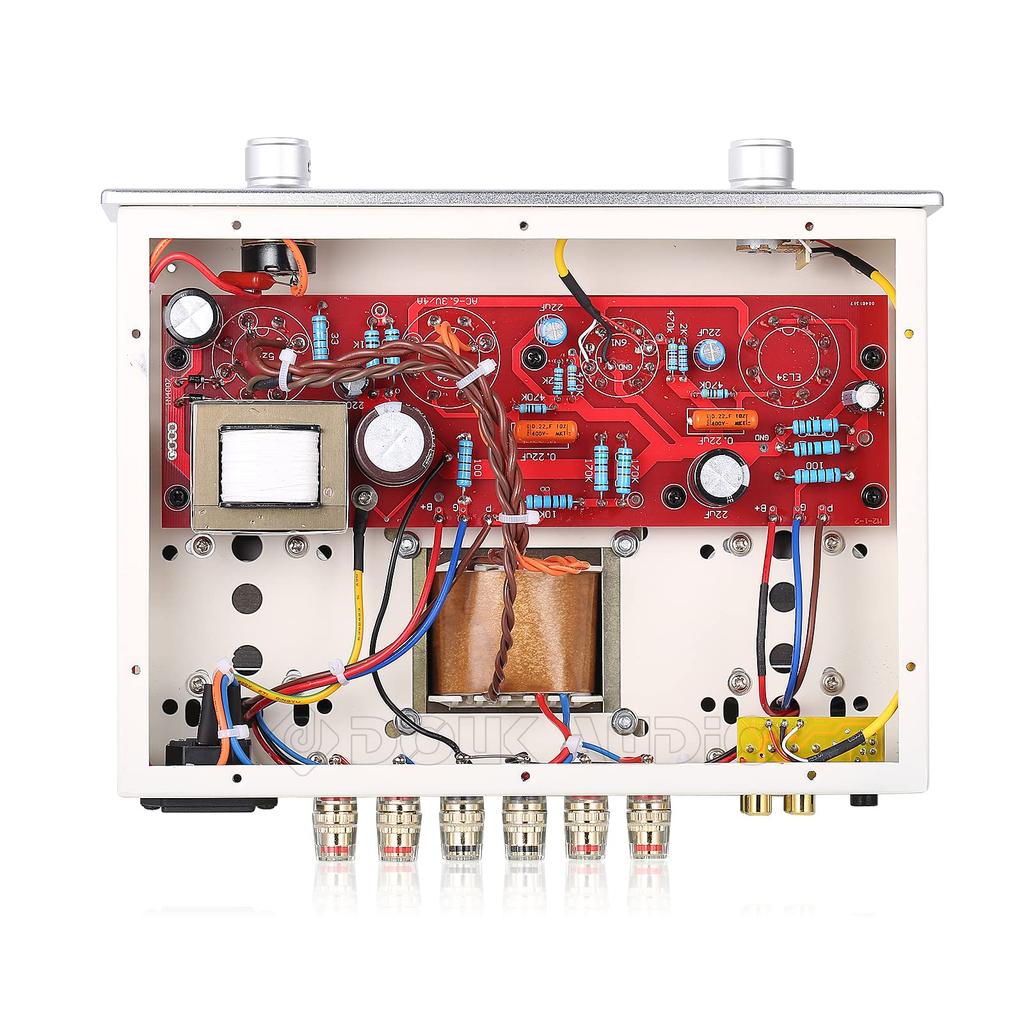 Nobsound Mini EL34 Vacuum Tube Amplifier Single End Class A Power Amplifier 8W X 2 Cannot Be Shipped by Mail Built-in Hi-Fi (Silver)