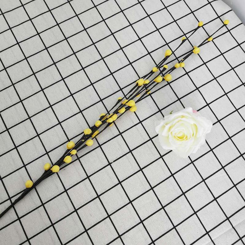 Прямые продажи Зеленые растения Высококачественная имитация Серебряной ивы Искусственный цветок Имитация цветочной ветки Сливовый бутон Современное украшение для дома