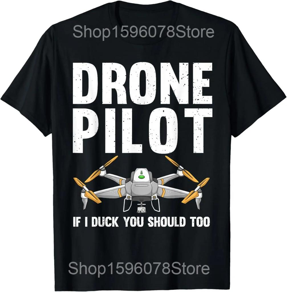 Funny Drone Pilot Design For Men Women Drone Operator T Shirts Streetwear Tee Shirt Short Sleeve Unisex Loose Clothing