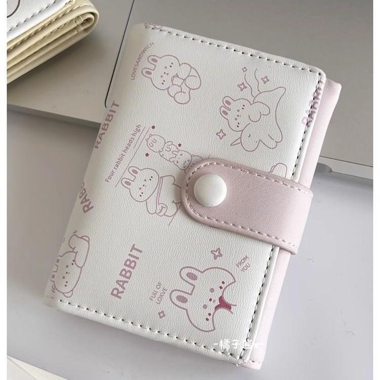 Женский милый мультяшный кошелек-трифолд с кошкой: Маленький, свежий кошелек для монет с несколькими отделениями для карт