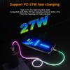 KEYSION PD 27W USB C кабель для передачи данных цветной светодиодный RGB свет градиент тип C к L быстрая зарядка провод для iPhone 14 13 12 11 Pro Max SE