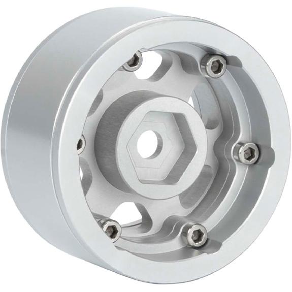 4PCS 1.55 inch Metal Beadlock Wheels Rim Hub RC Aluminum Alloy Wheel Replacement for 1:10 RC Rock Crawler Car for Axial 90069 D90 TF2 Tamiya CC01 MST