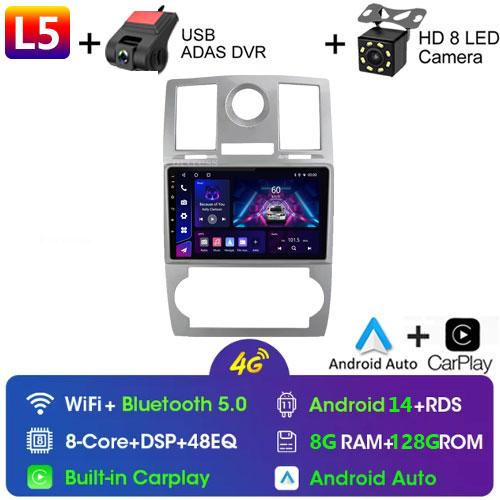 Автомобильное радио Android 13 Carplay для CHRYSLER 300C 2004 - 2011 GPS-навигация Android Auto Stereo BT Wifi Видео Bluetooth
