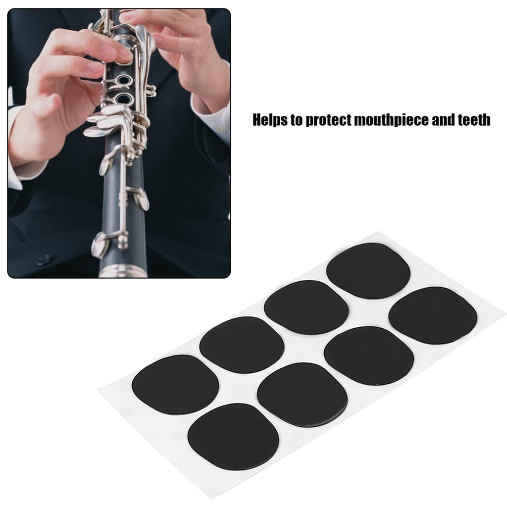 Sax Mouthpiece Patch Pad Cushion for Soprano Alto Tenor Saxophone Clarinet Black 0.3mm Big Oval