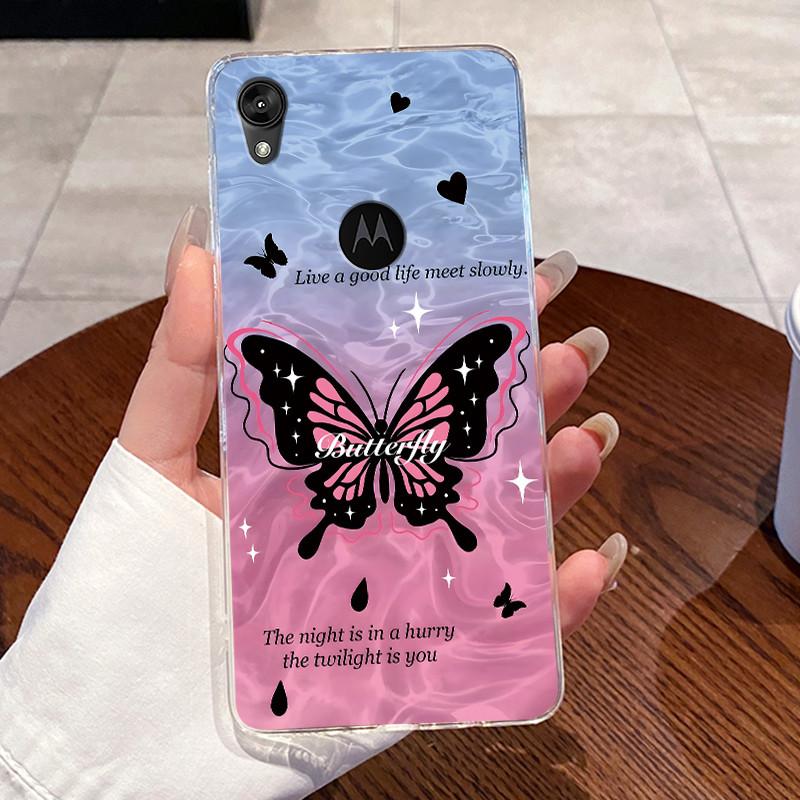 Jelly Casing For Motorola Moto E6 Fundas MOTOE6 Capa Clear Silicone Soft TPU Back Cover Cute Cat Rabbit Heart Protective Case