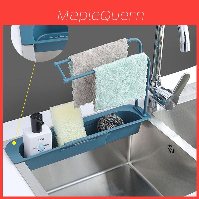 Expandable Telescopic Sink Rack Holder With Adjustable Storage For Kitchen Essentials