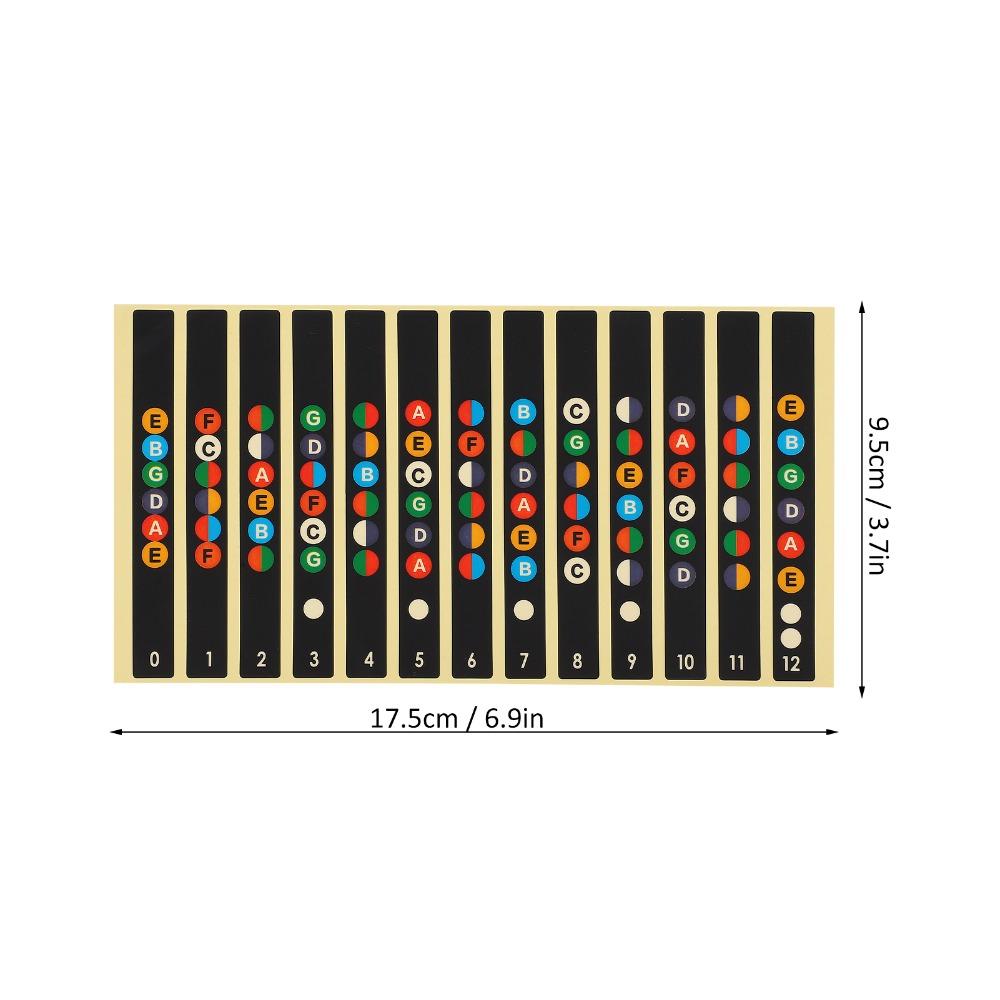 6PCS Black Color Fretboard Note Decals Self-Adhesive Guitar Fret Stickers For Guitar Practice Use