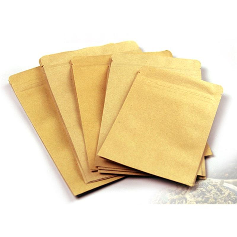 20 шт. Пауч-пакеты дой-пак из крафт-бумаги и алюминиевой фольги для упаковки пищевых продуктов(размер: 9*14)