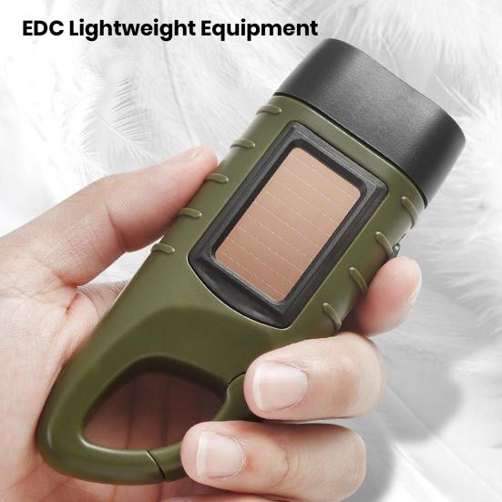 Hand Crank Solar Powered Flashlight Super Bright Compact Size Portable Emergency Rechargeable LED Flashlight Camping Gear