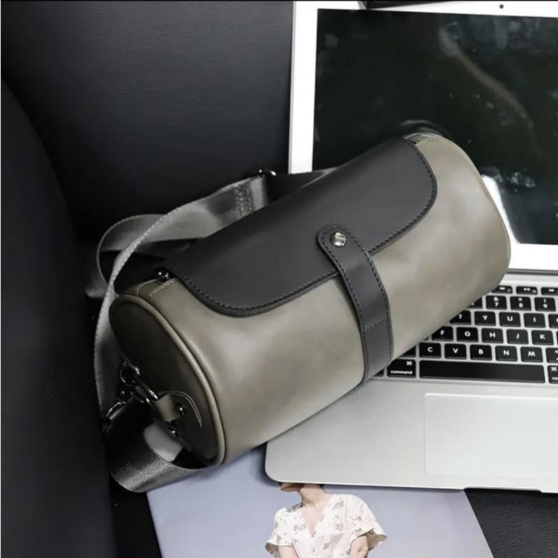 Модная маленькая сумка Ретро мужская сумка через плечо Модная сумка-цилиндр