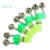 3 Pcs Rod Tip Bite Alert Alarm Twin Bells with Night LED Light Lamp for Fishing