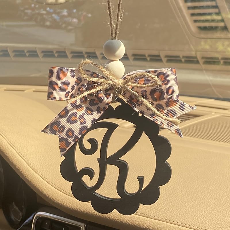Wooden Car Charms for Rear View Mirror, Leopard Car Mirror Hanging Accessories, Personalized Car Accessories Cheetah Print, Interior Aesthetic