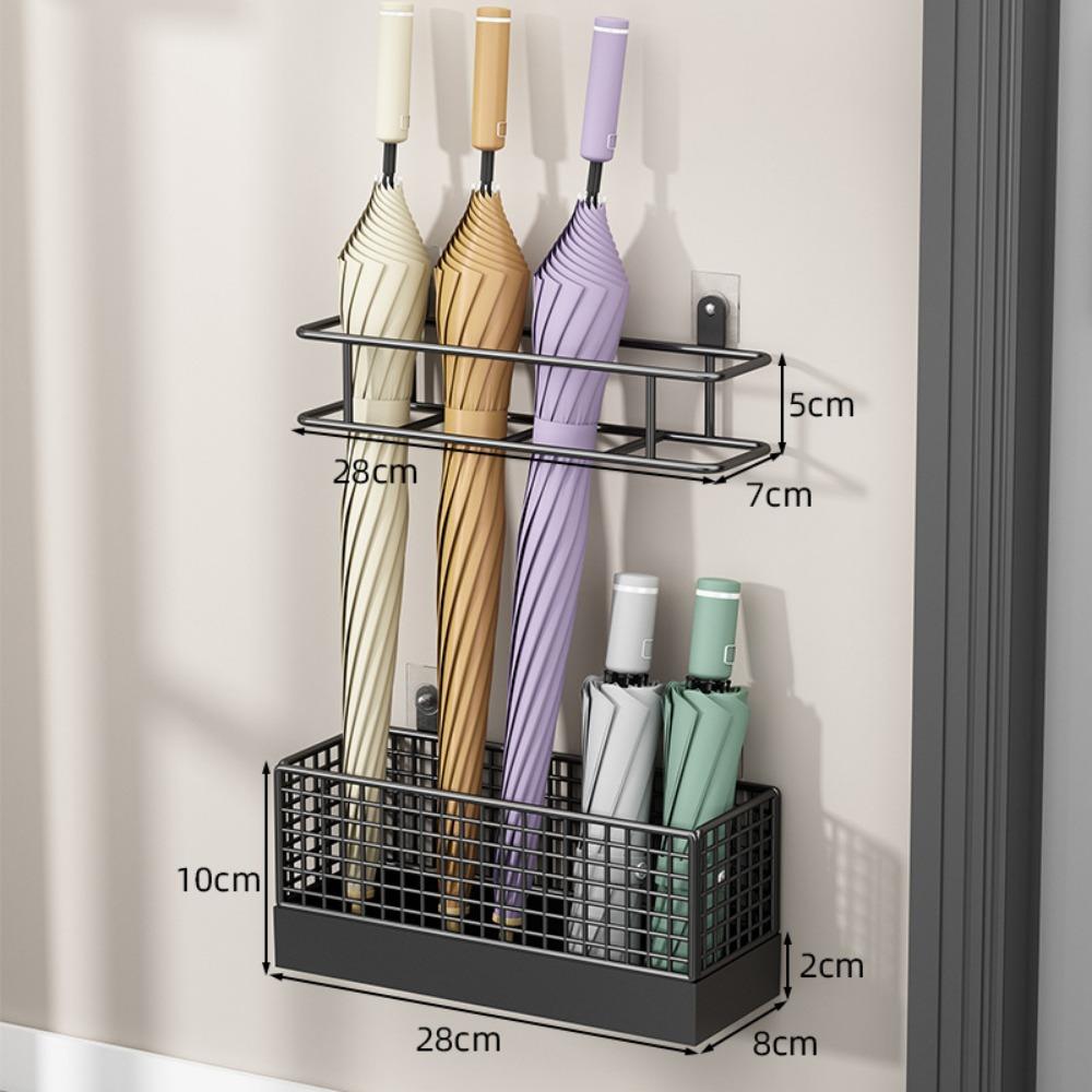 Rust-Resistant Umbrella Holder Wall-Mounted Umbrella Stand Modern Umbrella Storage Rack Dorm