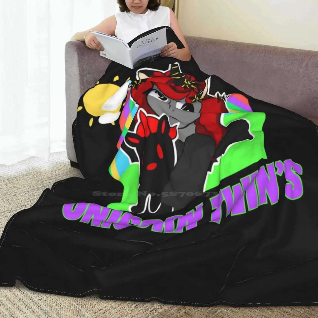 Unicorn Twins Blanket Soft Warm Travel Portable Blanket Iamsanna Gamer Funneh I Am Sanna Pink Gaming Leah Ashe Moody Krew Cute