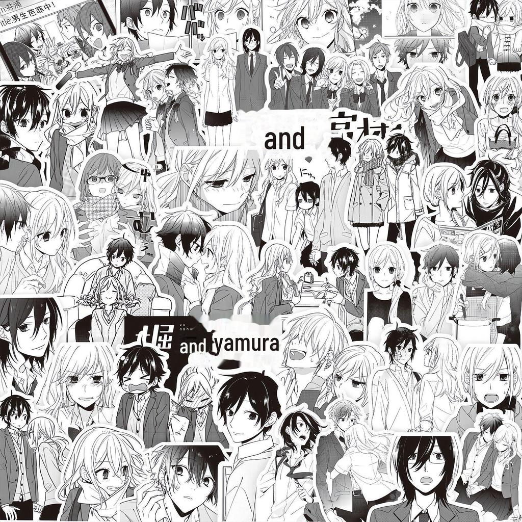 1000 черно-белых аниме-наклеек: Demon Slayer, One Piece и многое другое для украшения блокнота