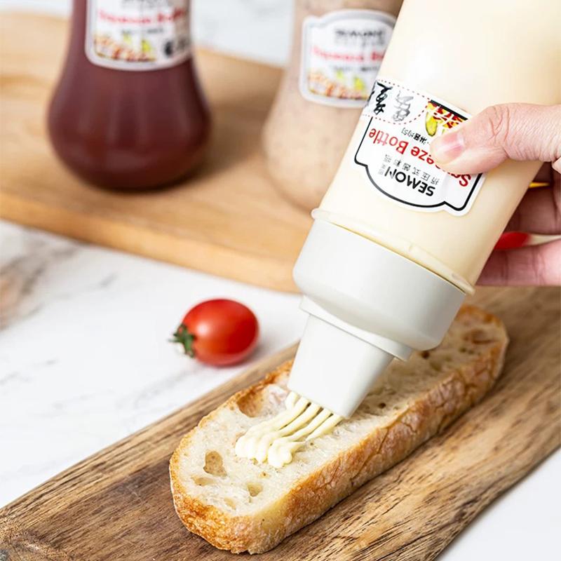 1/3pcs Multi-purpose Squeeze Sauce Bottle,Food-grade PP Material Condiment Dispensers for BBQ,350ML Seasoning Bottle for Salad