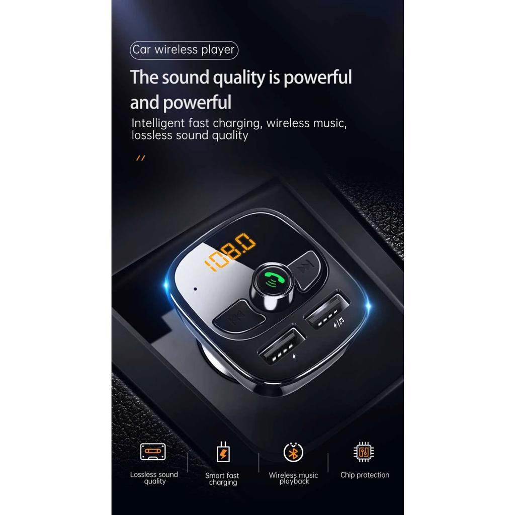 Автомобильный MP3-плеер Bluetooth 5.4 FM-передатчик Автомобильное зарядное устройство Адаптер Dual USB Поддержка TF-карт и U-дисков Громкая связь