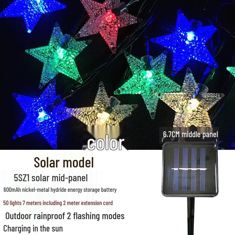 Outdoor Waterproof Twinkling Star Solar String Lights for Garden & Balcony Decoration - Holiday & New Year Lighting
