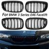 Car Kidney Grill Front Bumper 2 Slat Line Gloss Black Racing Grill for BMW E46 Coupe Cabrio 325Ci 330Ci LCI 2door 2003-2006