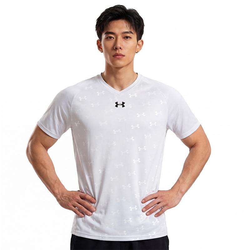 Under Armour Футболка унисекс с логотипом, дышащая, для тренировок и матчей, белая 21500531-100