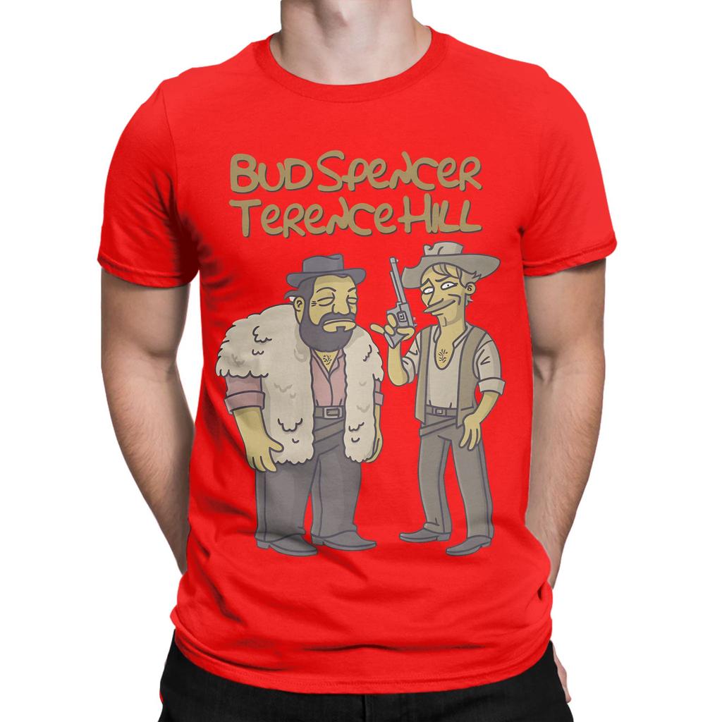Футболки Bud Spencer And Terence Hill Унисекс 100% Хлопок Новые Футболки с Круглым Вырезом Топы с коротким рукавом Новое Поступление