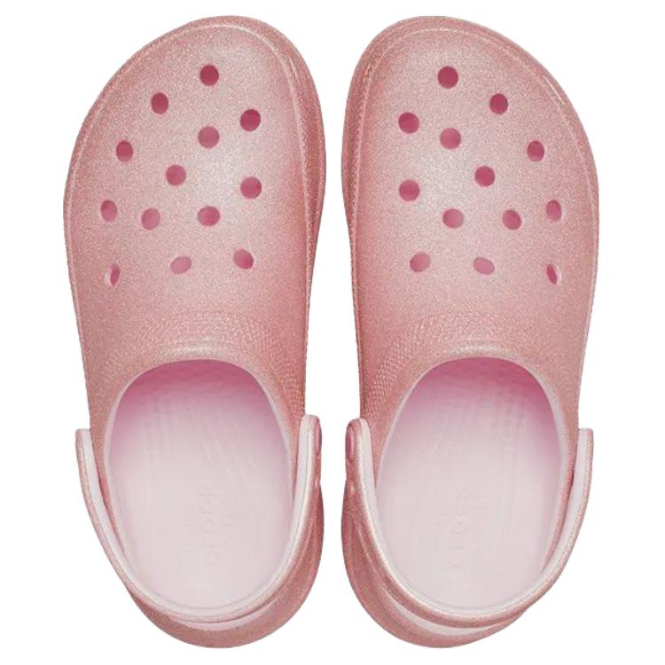 Crocs Women's Bae Glitter Clog Pink Milk Platform Comfort Slip On 207261-6ZW