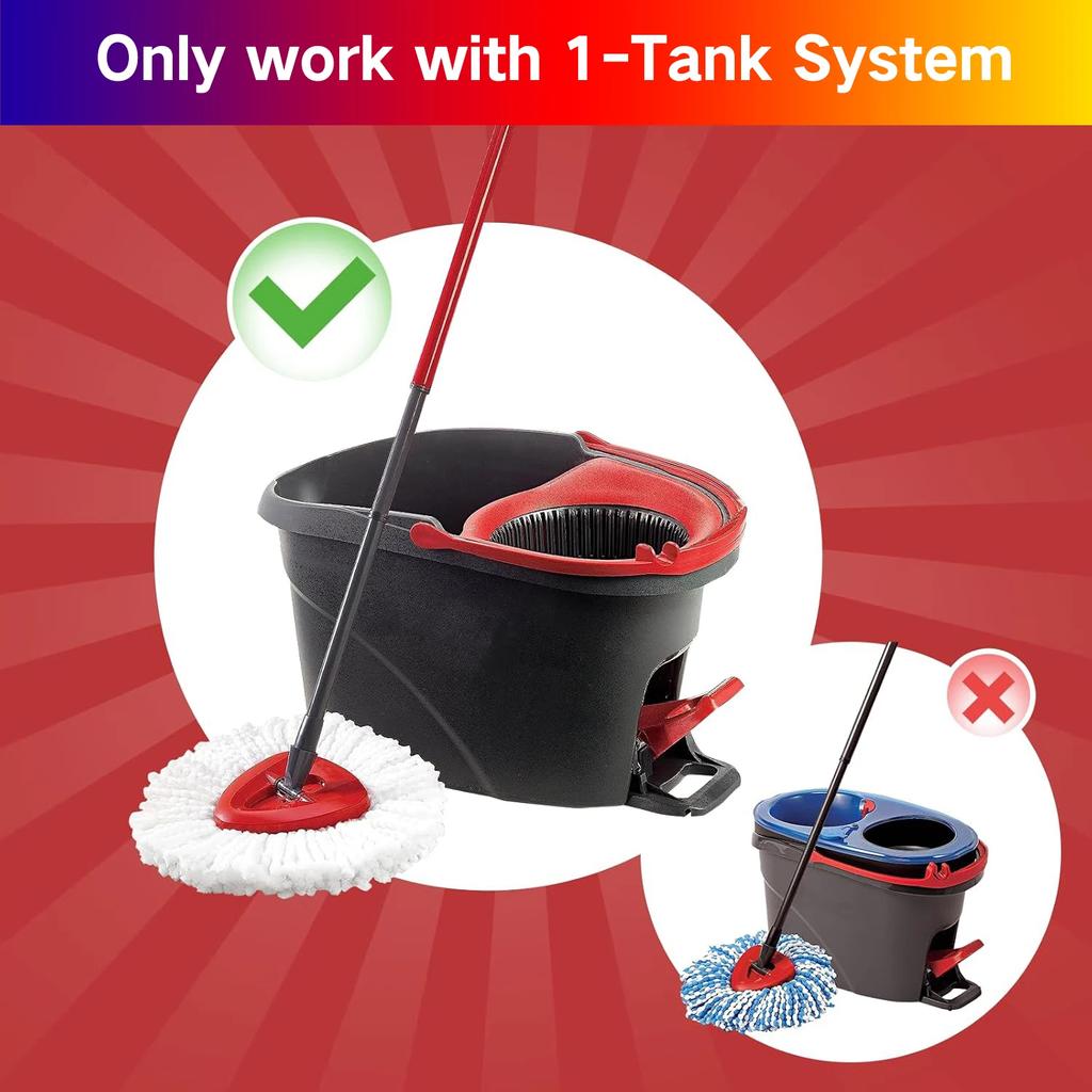 Набор для уборки Home Times, Насадка для швабры с отжимом, со скребком для пола и пыльником из шенилла для швабры O Cedar Spin Mop, 4 шт. сменных насадок для швабры с отжимом