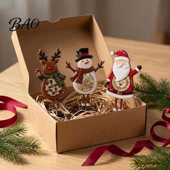 Holiday Themed Home Decor Sets Christmas Table Decoration, Wooden Snowman Santa Claus Reindeer Sign, Standing Tabletop Signs Xmas Centerpiece