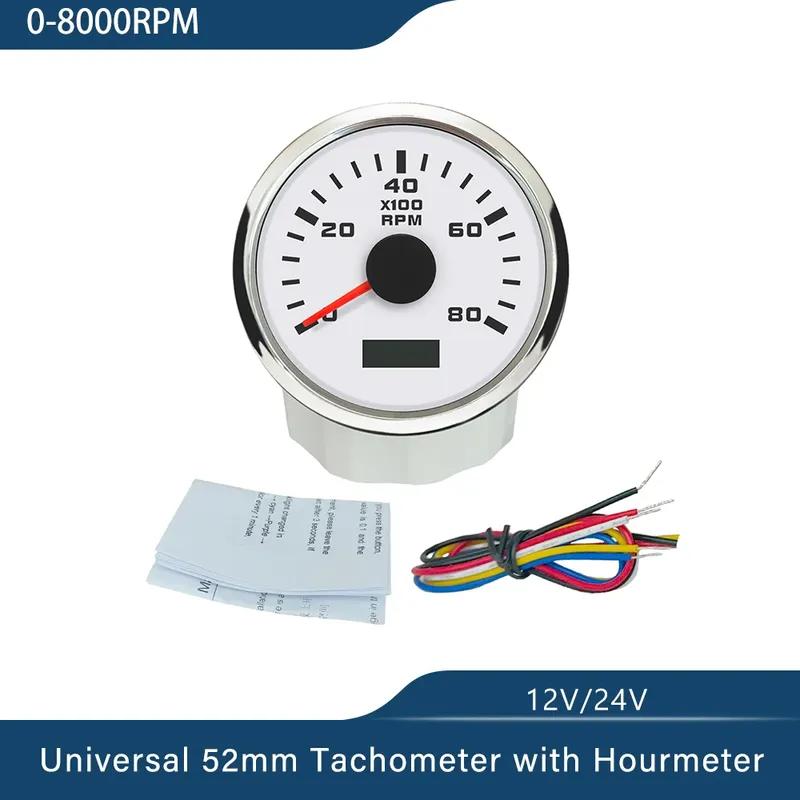 New Universal 52mm Tachometer RPM Meter 0-3000RPM 4000RPM 6000RPM 7000RPM 8000RPM with Backlight 9-30V for Car Boat Yacht