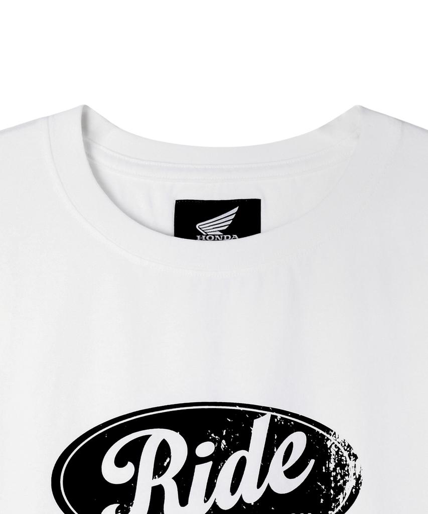 PHYPS MOTORCYCLE Womens Vintage Ride Washed Crop Tee White