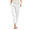 Women's Solid Color Comfortable Cotton and Linen Casual Pants Straight Trousers