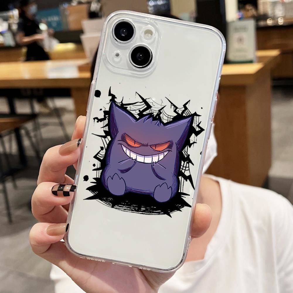 Чехол E-52 Pokemon Gengar для iPhone 7 8 11 12 13 14 15 16 Pro Max Plus Mini Xiaomi Redmi A3 9A 9C 10A 10C 13C Note 9 11 Realme Narzo C30 C55