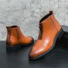 Итальянские мужские классические ботинки челси, модные повседневные кожаные ботильоны, мужские короткие ботинки в британском стиле, удобная повседневная обувь с высоким берцем