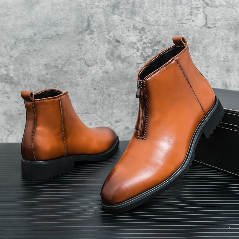 Итальянские мужские классические ботинки челси, модные повседневные кожаные ботильоны, мужские короткие ботинки в британском стиле, удобная повседневная обувь с высоким берцем