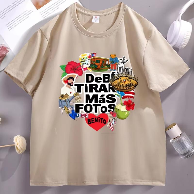 DTMF Collage Bad Bunny T Shirt Men Women Benito Bowl Tshirt Debi Tirar Mas Fotos Frog Nuevayol TShirt Mens Designer Clothes Top