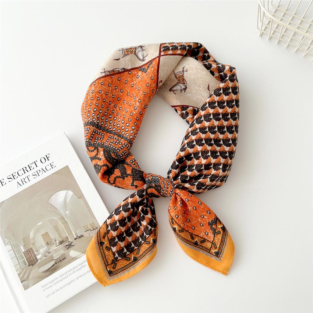 65 Fashion Style Cotton And Hemp Small Square Scarf For Women'S Professional Decoration Scarf Dual Use Shawl Outer Wear Spring And Autumn Scarf