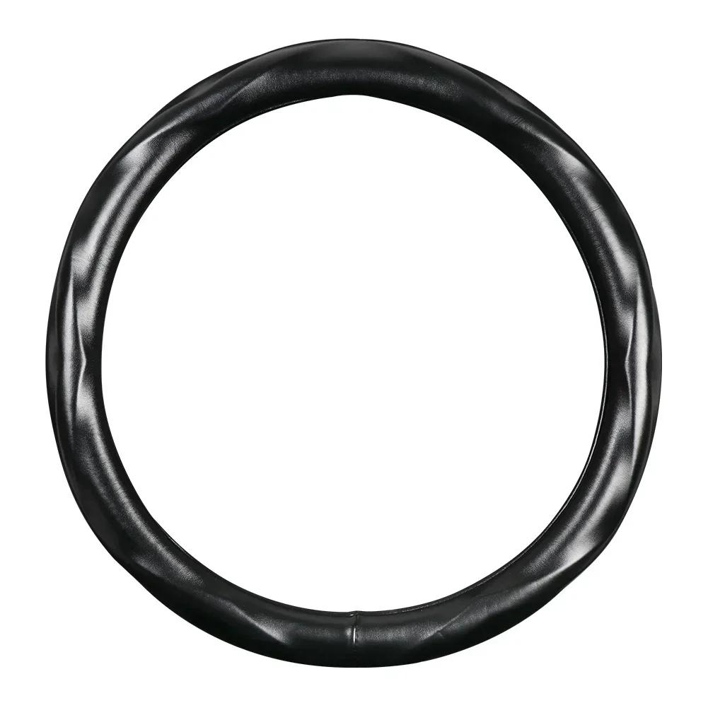 Чехлы на руль автомобиля 38 см, дышащие, нескользящие, искусственная овчина, кожаный чехол на руль, аксессуары для салона автомобиля