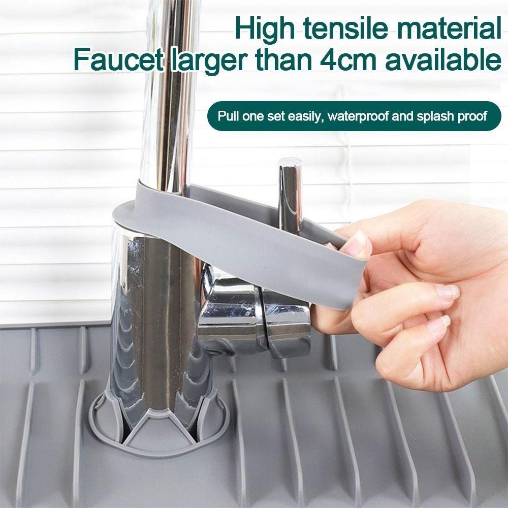 5pcs Silicone Faucet Splash Guards Splash-Proof Easy Clean Water Pads Countertop Protect Soft Faucet Protectors