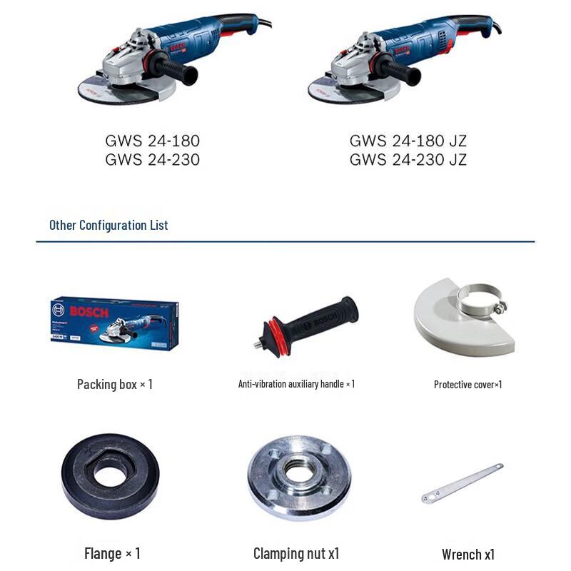 BOSCH GWS24-180 Industrial Angle Grinder CN plug (adapter included)