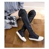 New Women's Black Platform Shoes Over The Knee Boots Sexy Female Autumn Winter Lady Long Thigh High Boot Red Casual Comfort