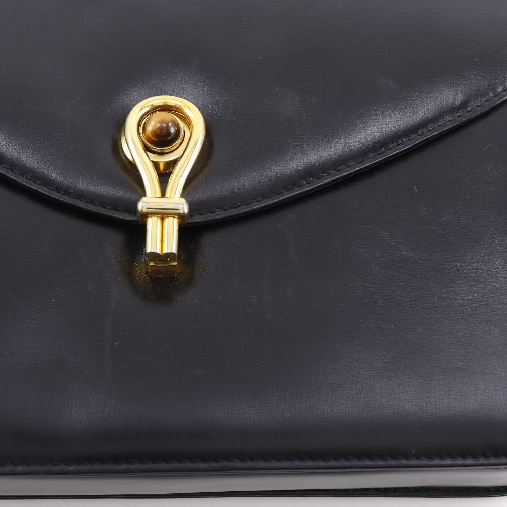 Gucci Старая сумка Gucci на плечо винтажная черная телячья кожа женская б/у