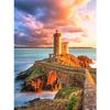 5D DIY Diamond Painting Landscape Rhinestone Cross Stitch Kit Diamond Embroidery Coastal Lighthouse Mosaic Picture Decoration