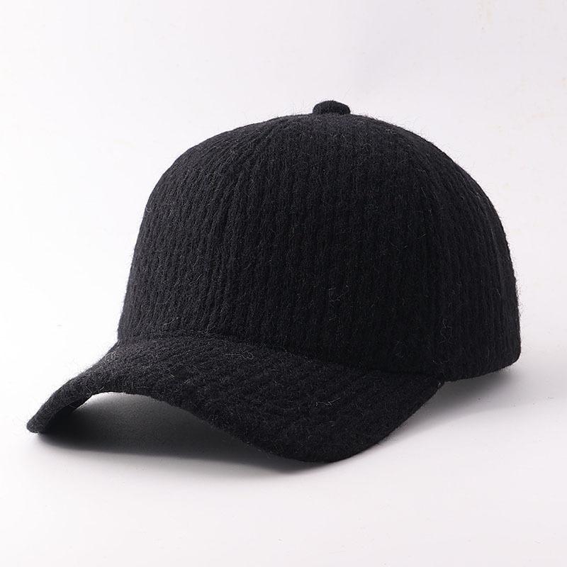 Fashion Japanese simple solid color autumn and winter velvet baseball cap European and American fashion windproof warm cap