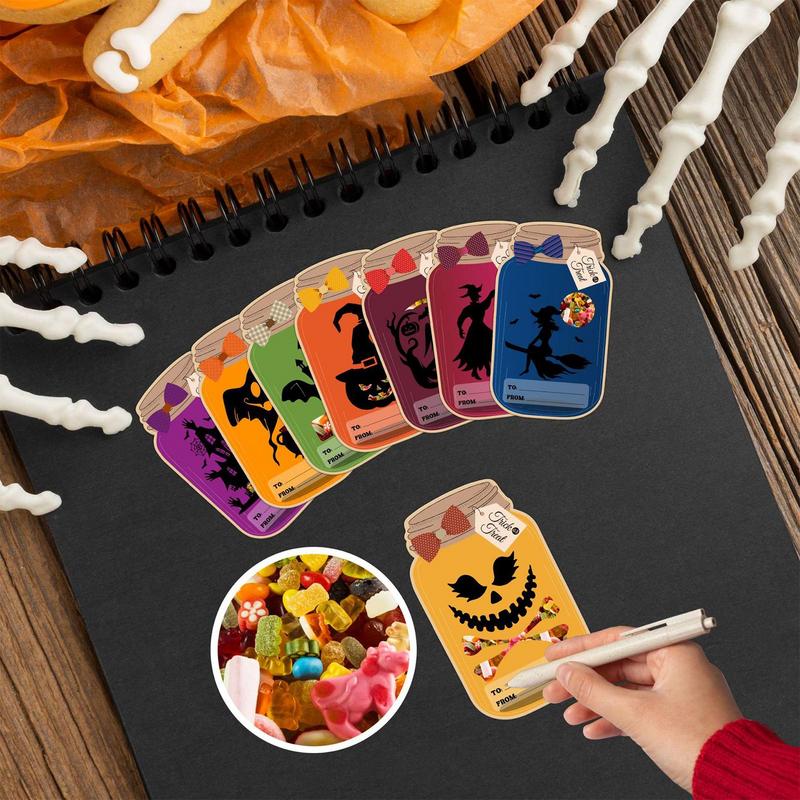 Halloween Cards With Treat Bags Halloween Cards Treat Bags Candy Bags Funny Greeting Goodie Bag Small Jar Party Favor For School
