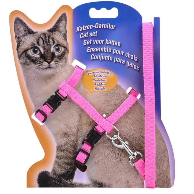 Adjustable Pet Cat Collar For Cats Cozy Nylon Rabbit Kitten Kedi Harness Leash Set Dog Cat Accessories Products For Pets