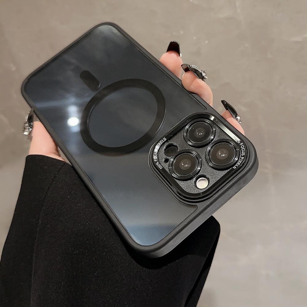 Подходит для чехла на телефон iphone16 apple 14promax магнитное притяжение новый 13 продвинутое ощущение 11 металлическая линза 12 модный