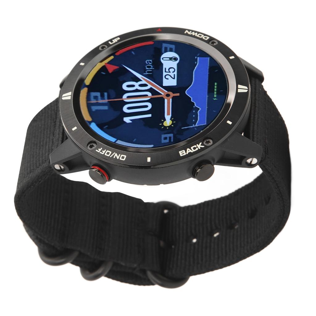Running Swimming Sports Smart Watch 1.28in IPS TFT Compass Barometer Smart Waterproof Men Watch Black