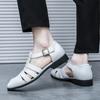 Fashion All-match Sandaly Hollow Out Casual Flats New Leather Men's Sandals Outdoor Summer Beach Shoes Comfortable Male Roman Sandals