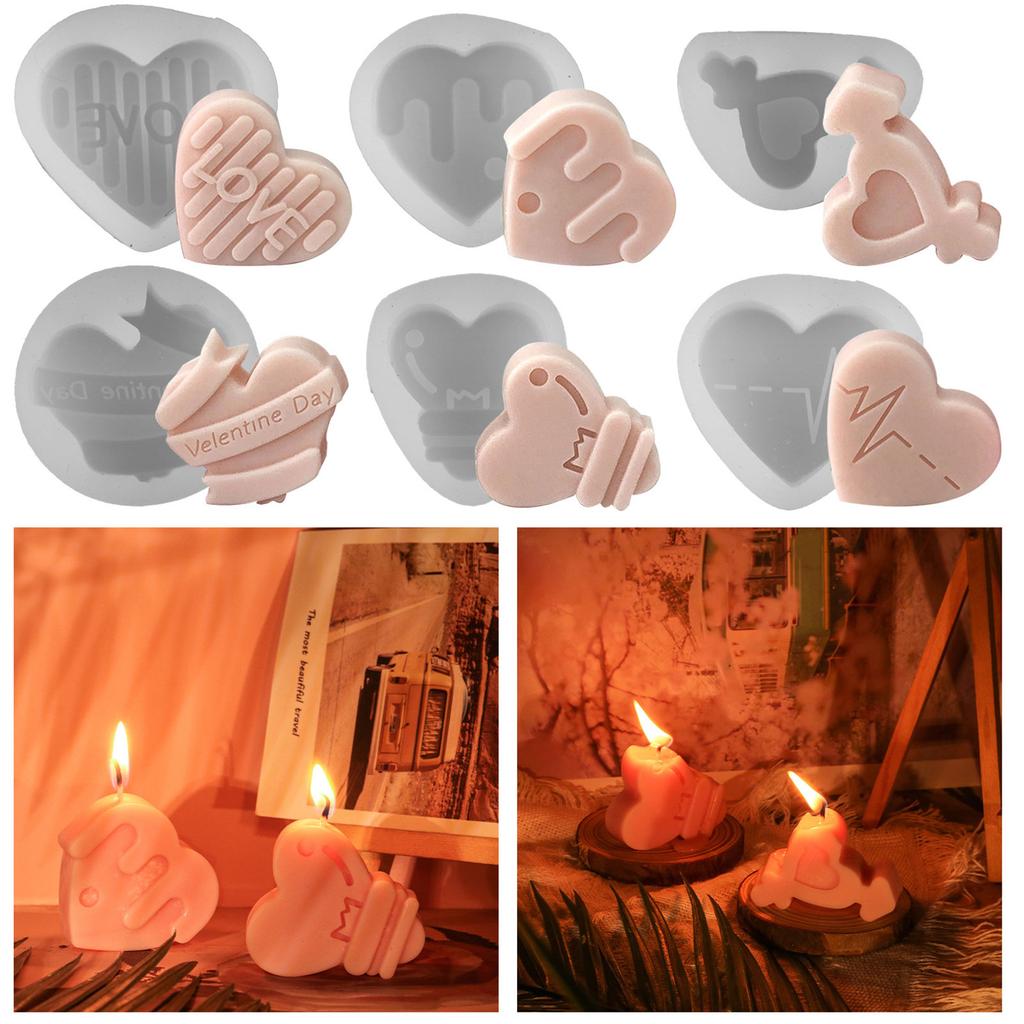 Different Heart Silicone Molds Epoxy Resin Mold DIY Scented Candle Mold Table Ornament Making Tool for Making Craft